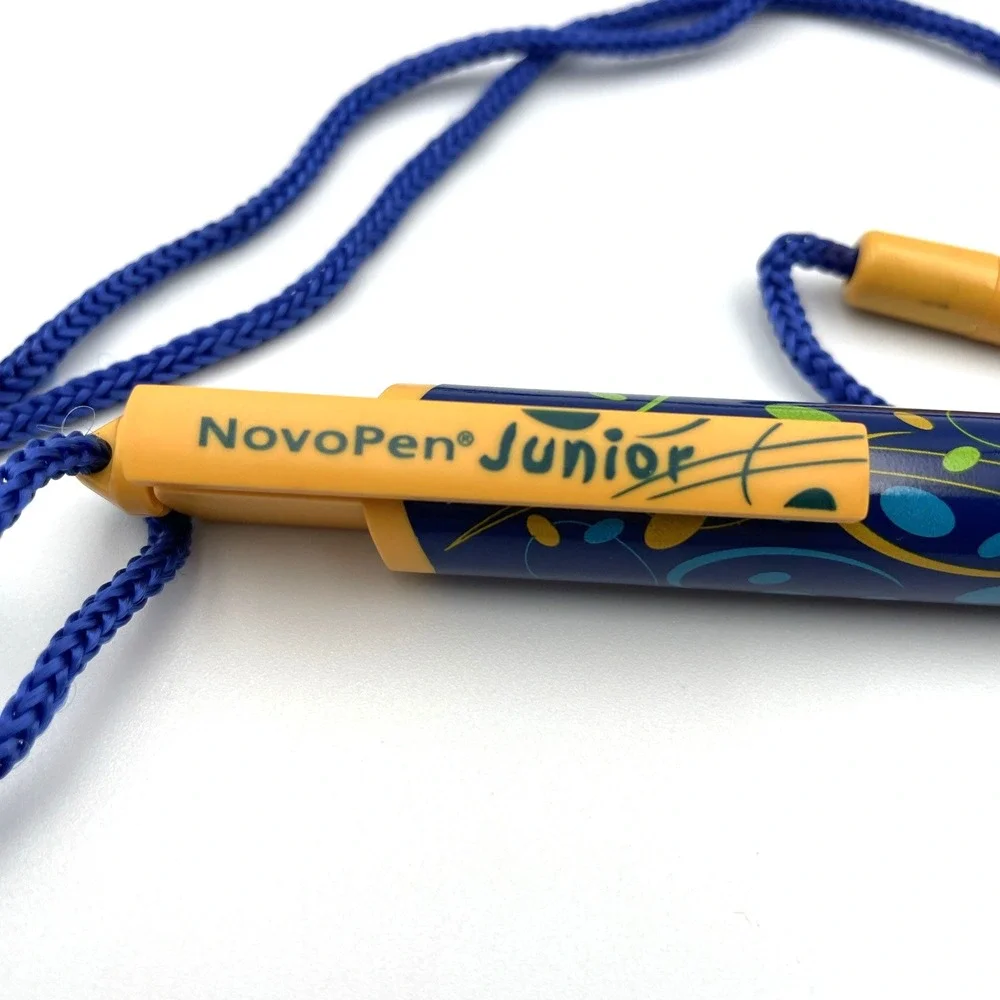 Novo Nordisk NovoPen Junior Drug Rep Pen Vintage Lanyard Blue Yellow 0006